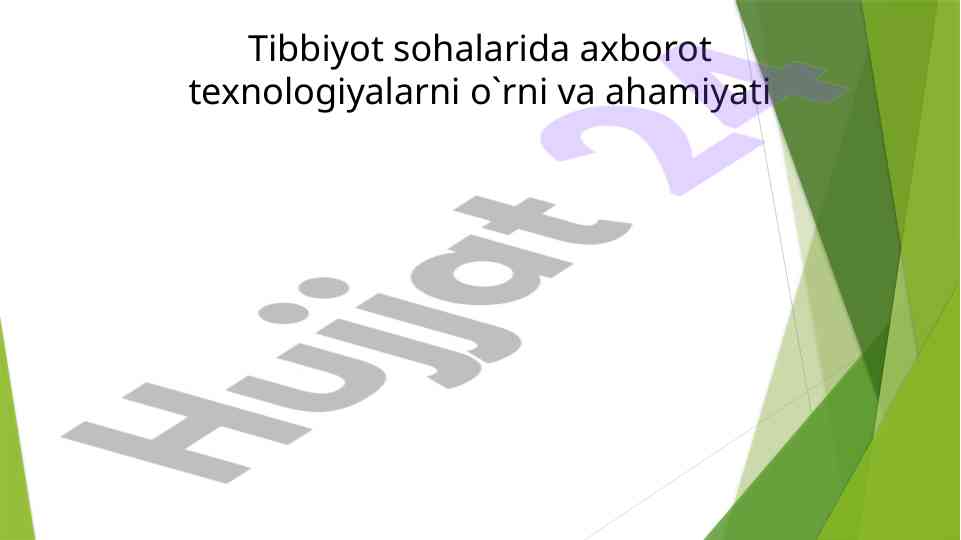 Nanotexnologiyalar rivoji va ahmiyati tibbiyotda