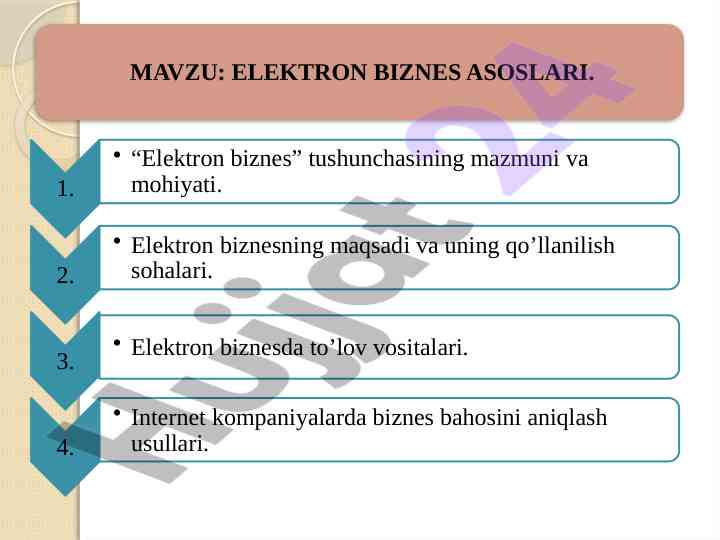 Elektron tijoratning asosiy yo'nalishlari