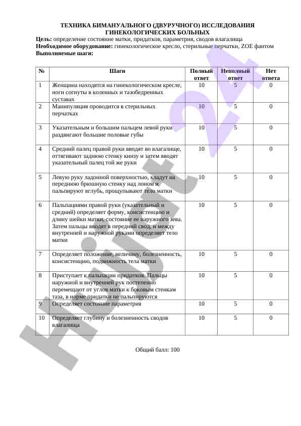 Tekhnika bimanual’nogo issledovaniya ginekologicheskikh bol’nykh