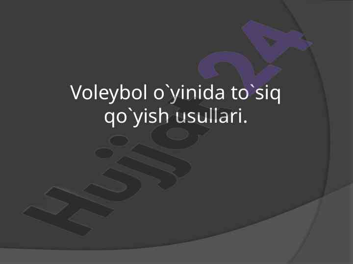 Voleybol O'yinida To'siq Qo'yish Usullari