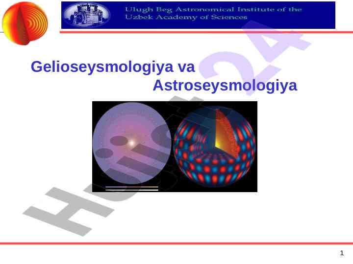 Gelioseysmologiya va astroseysmologiya o'rganish tarixi