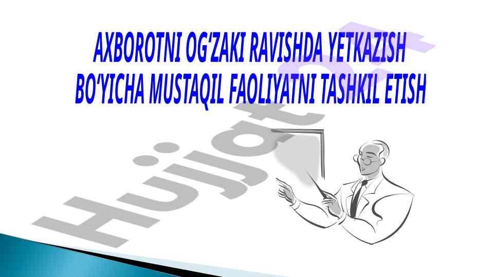 Tayyorlash jarayonida ma'ruzalar bilan ishlash