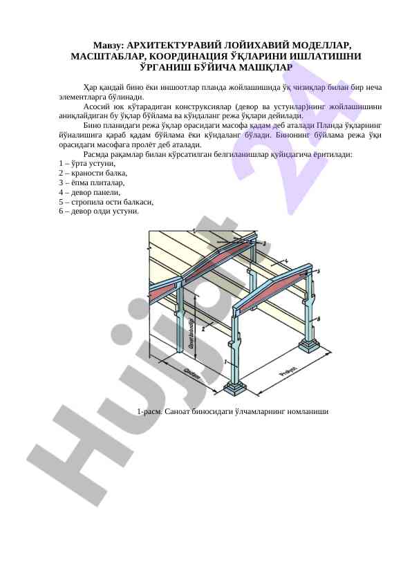 Arxitekturaviy loyihaviy modellar va oʻquv mashqlari