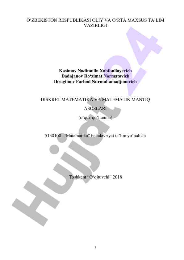 Diskret matematika va matematik mantiq asoslari