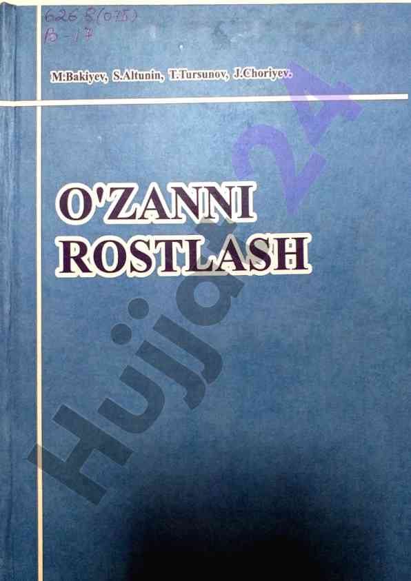 O’zandni rostlash bo’yicha o’quv qo’llanma