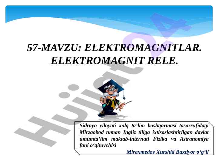 Elektromagnitlar va ularning qo'llanishi