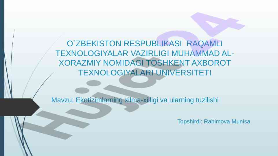 Ekotizimlarning xilma-xilligi va tuzilishi