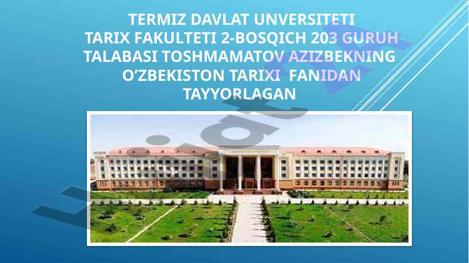 O'zbekiston tarixi bo'yicha o’rta daroja unvonlari