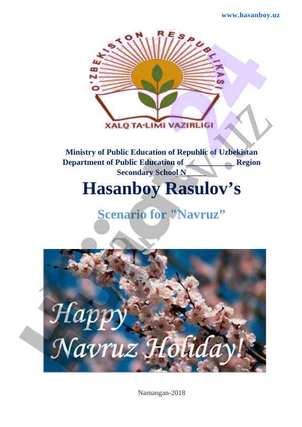 Navruz celebration scenario for educational presentation