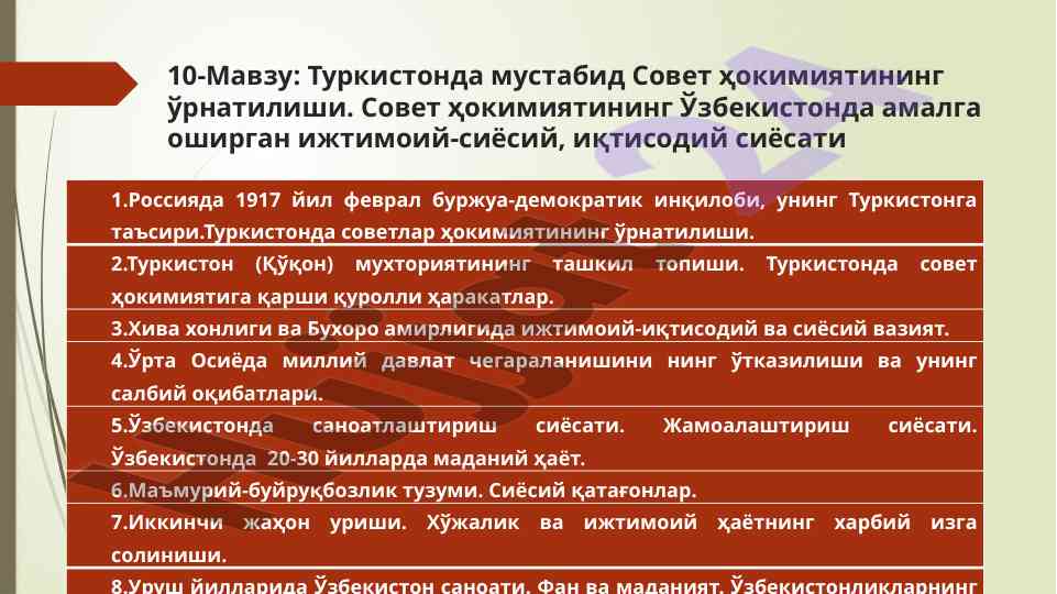 Turkiston muxtoriyati davrida siyosiy o'zgarishlar