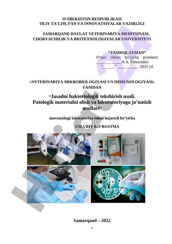 Jasadni bakteriologik tekshirish usuli taqdimoti