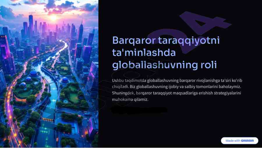 Globallashuv va barqaror taraqqiyot