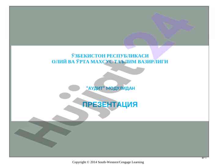 Auditorlik tekshirishni rejalashtirish taqdimoti