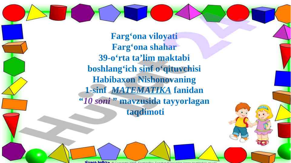 Matematika mavzusi 10 soni taqdimoti