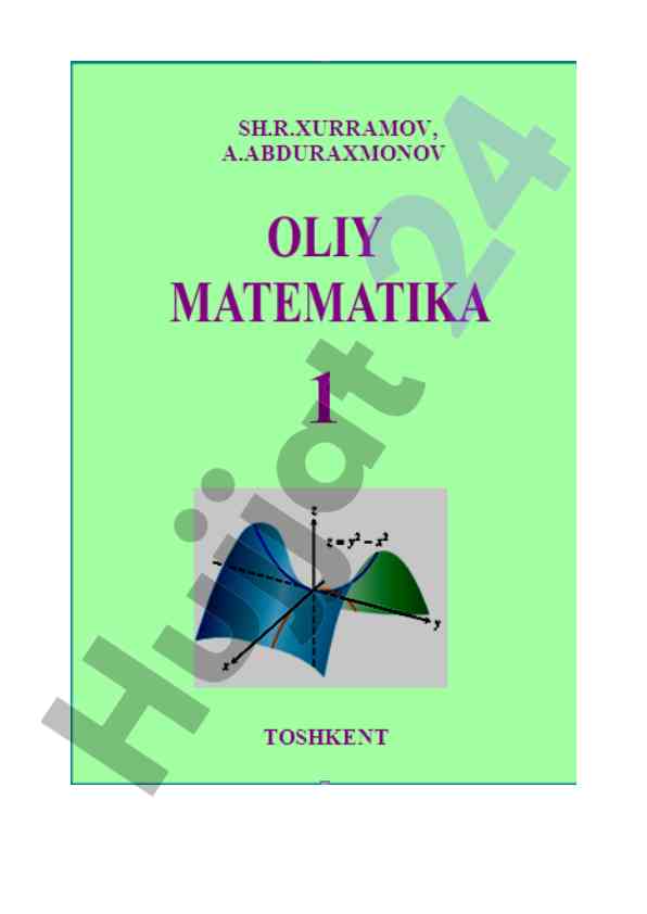 Oliy matematika o‘quv qo‘llanmasi farmatsevtika talabalari uchun