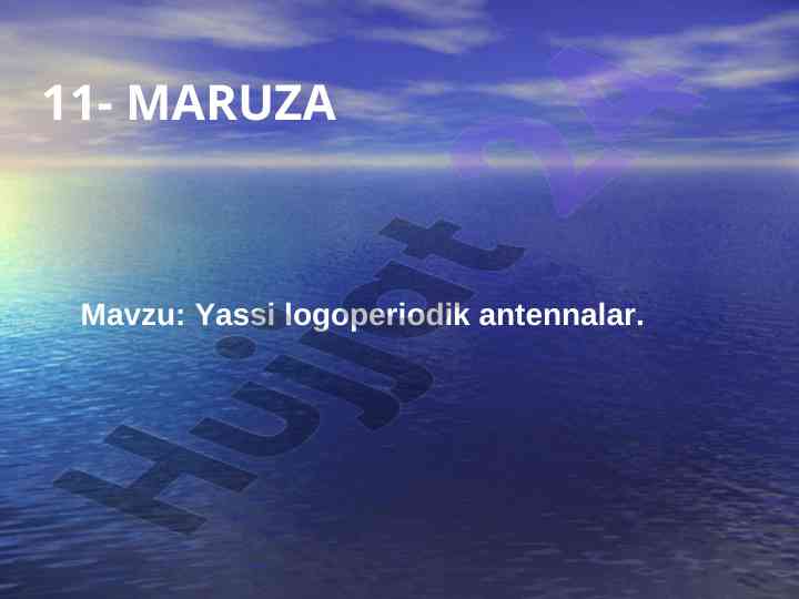 Yassi logoperiodik antennalar tahlili va xususiyatlari