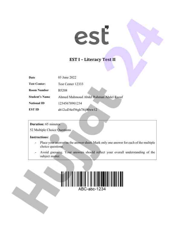 Literacy test ii overview and instructions