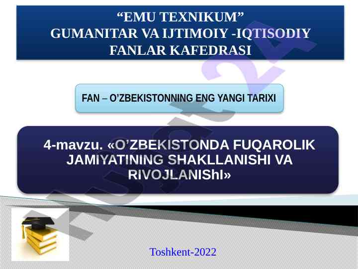 Fuqarolik jamiyati institutlarini shakllanishi