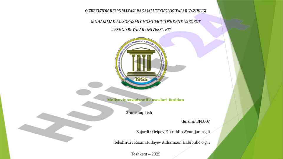 Qimmatli Qog'ozlar Bozori Tahlili