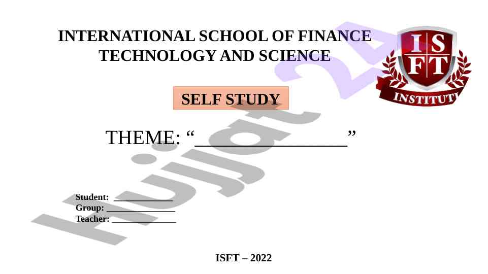International school of finance technology and science