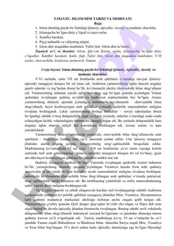 Islom dini tarixi va mohiyati tahlili