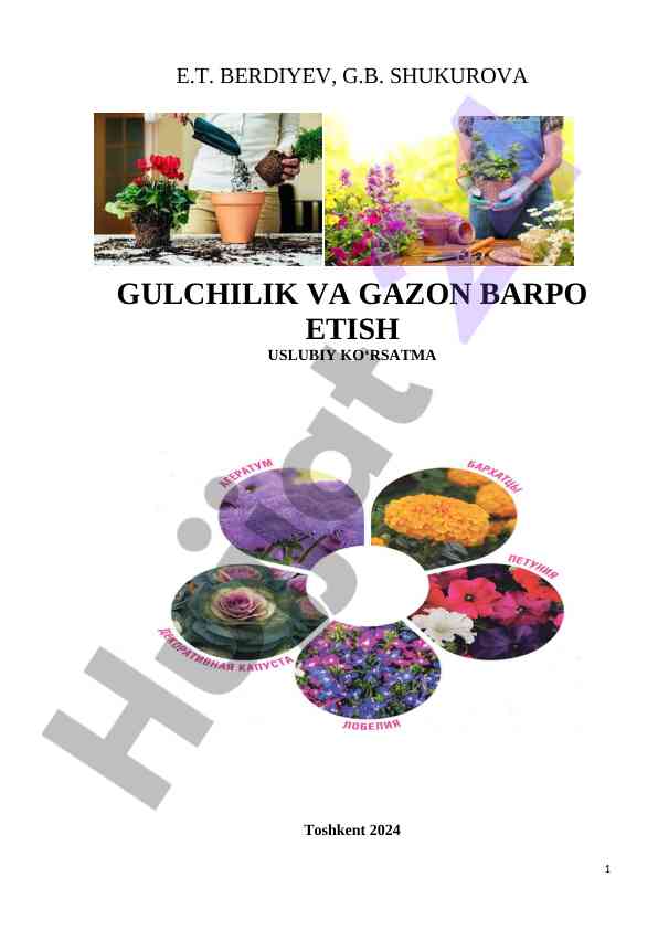 Gulchilik va gazon barpo etish uslubiy ko'rsatma