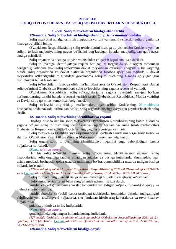 Soliq to‘lovchilarning hisobga olish tizimi