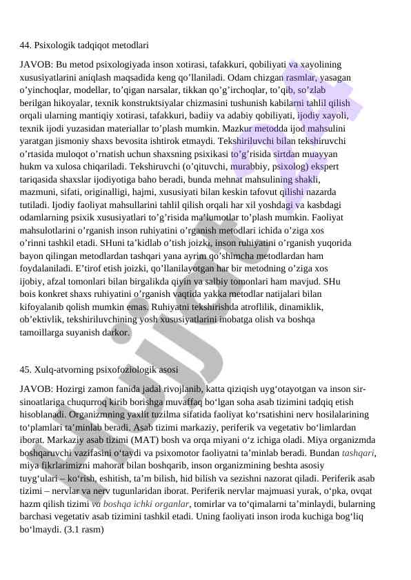 Psixologik tadqiqot metodlari