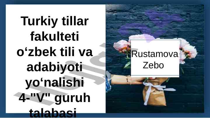 Oʻzbek tili va adabiyoti yoʻnalishida tahlil