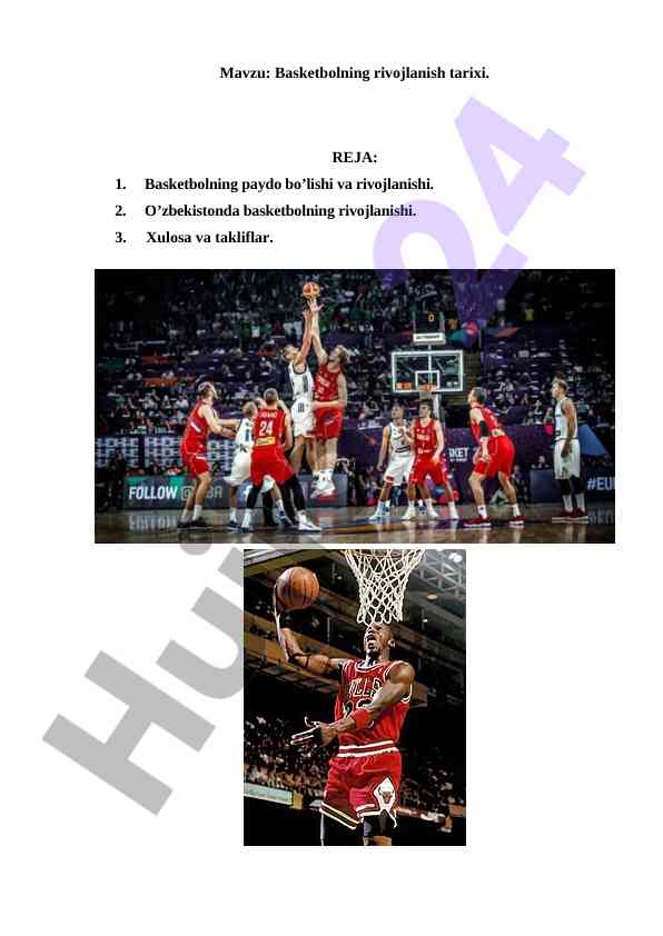 Basketbolning rivojlanish tarixi
