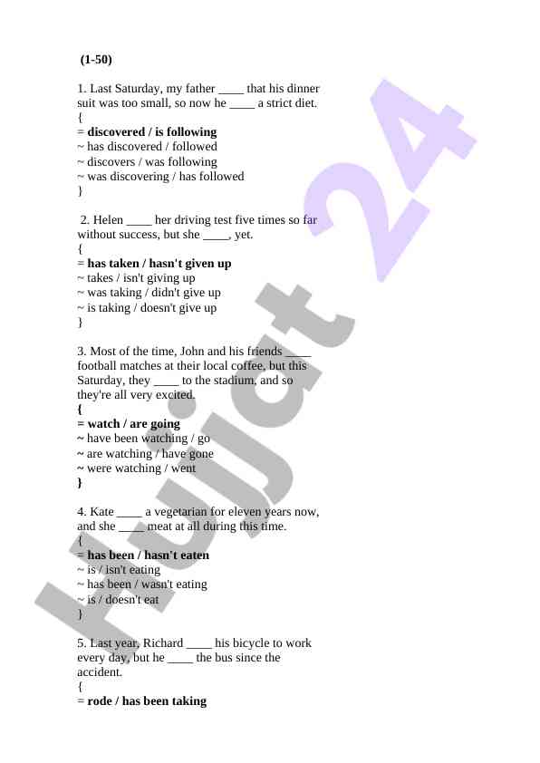 English grammar exercises for language learners