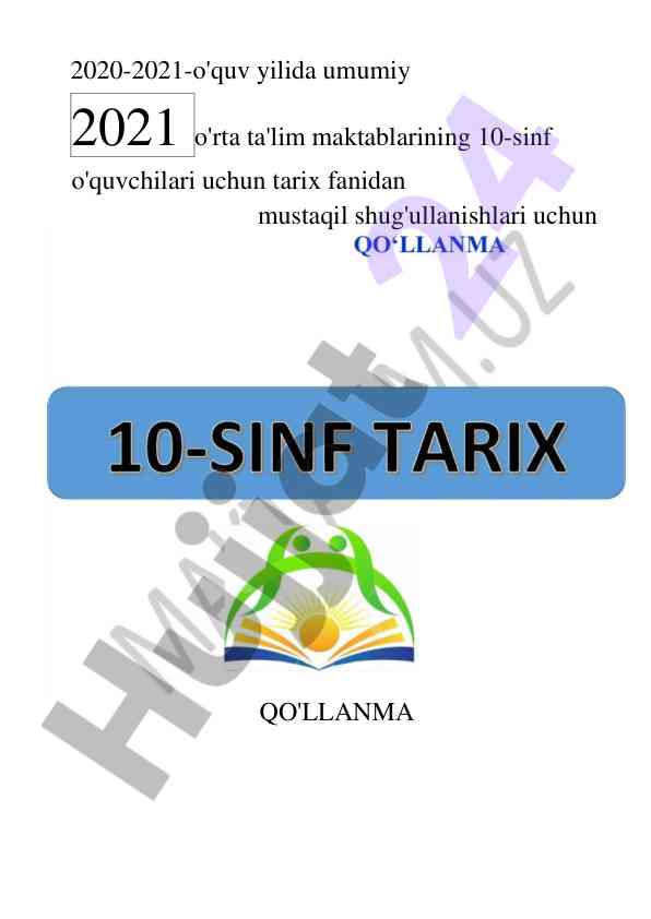 Tarix fanidan mustaqil shug'ullanish qo'llanmasi 10-sinf