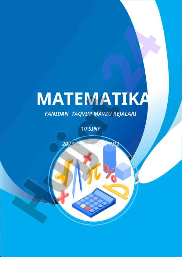 Matematika fanidan taqlim mavzu rejasi 10 sinf