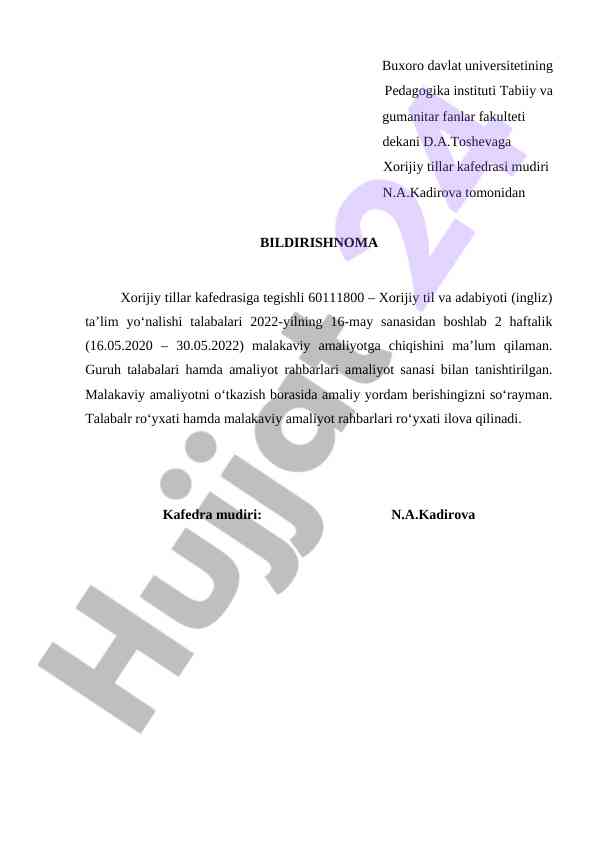 Xorijiy tillarda malakaviy amaliyotga chiqish