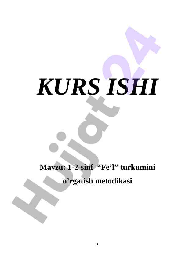 Fe’l turkumini o’rgatish metodikasi