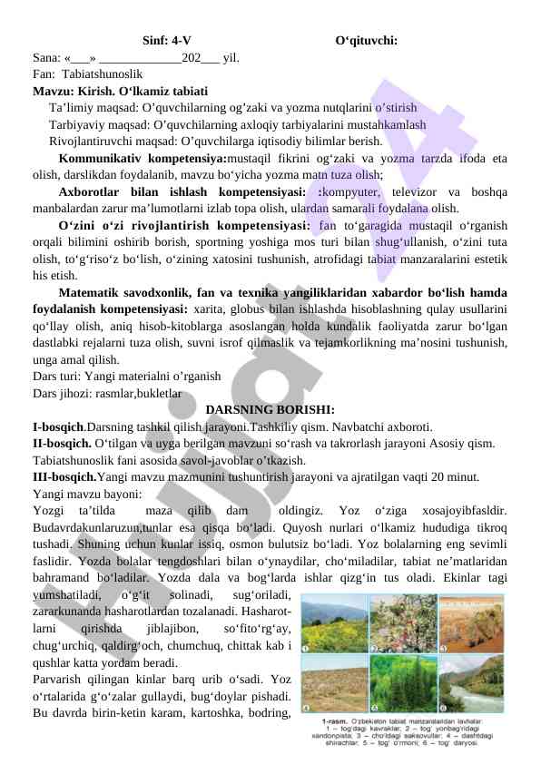Kirish tabiatshunoslik tabiatga oid asoslar