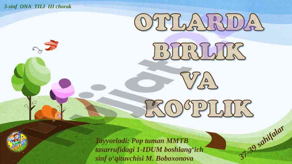 Ona tili iii chorak 3-sinf o‘quv darslari