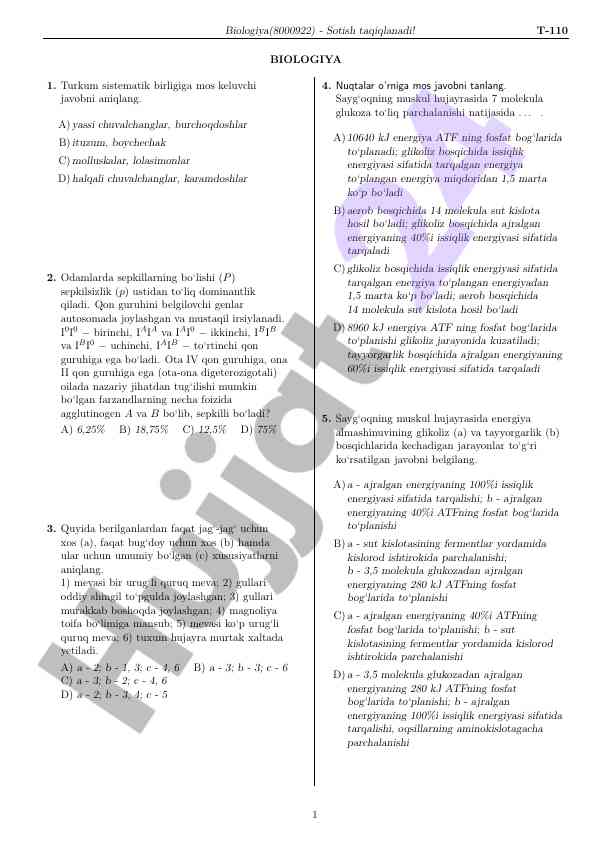 Biologiya taqsimotlari va genetika masalalari