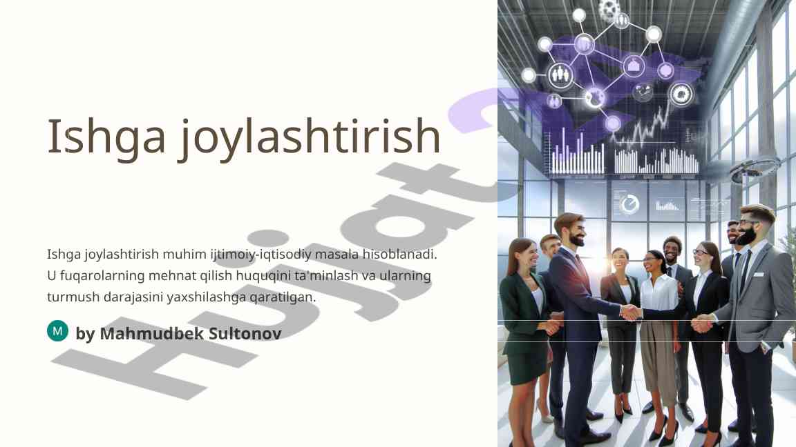 Ishga joylashtirishning ijtimoiy ahamiysi