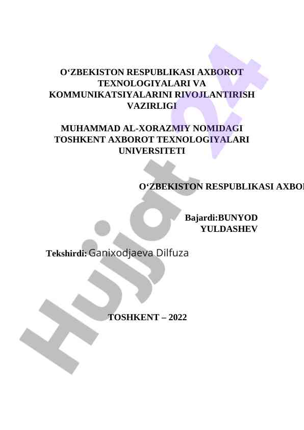 O‘zbekiston axborot texnologiyalari kursi 2022