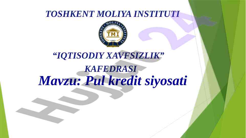Pul kredit siyosati va banklar iqtisodiy roli