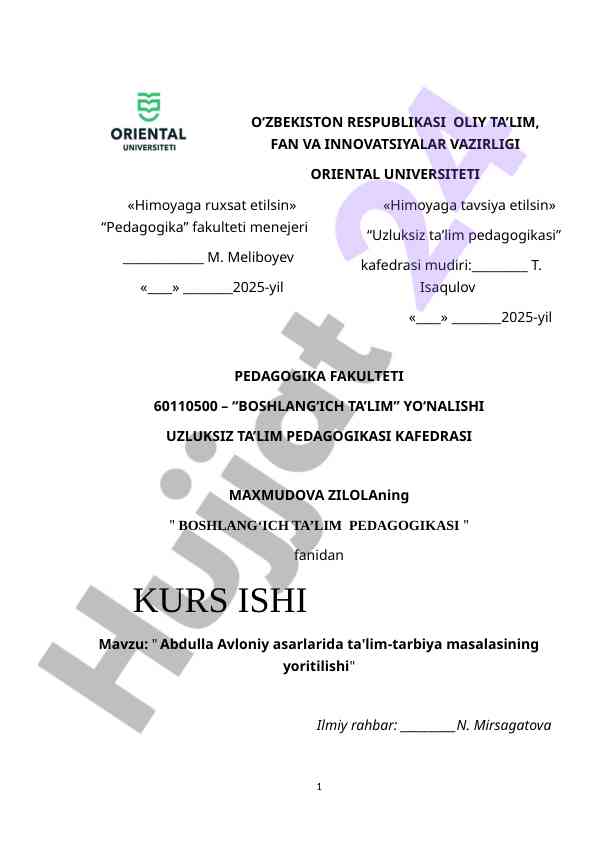 Shaxs tarbiyasida mehnat tarbiyasining oʻrni