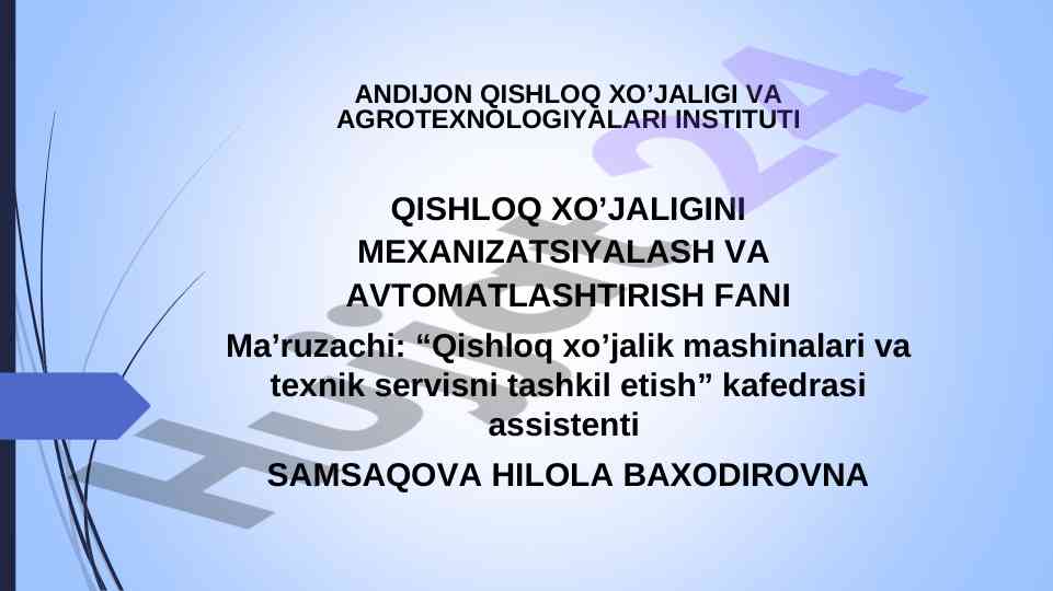 Traktor va avtomobillarning yurish qismi tahlili