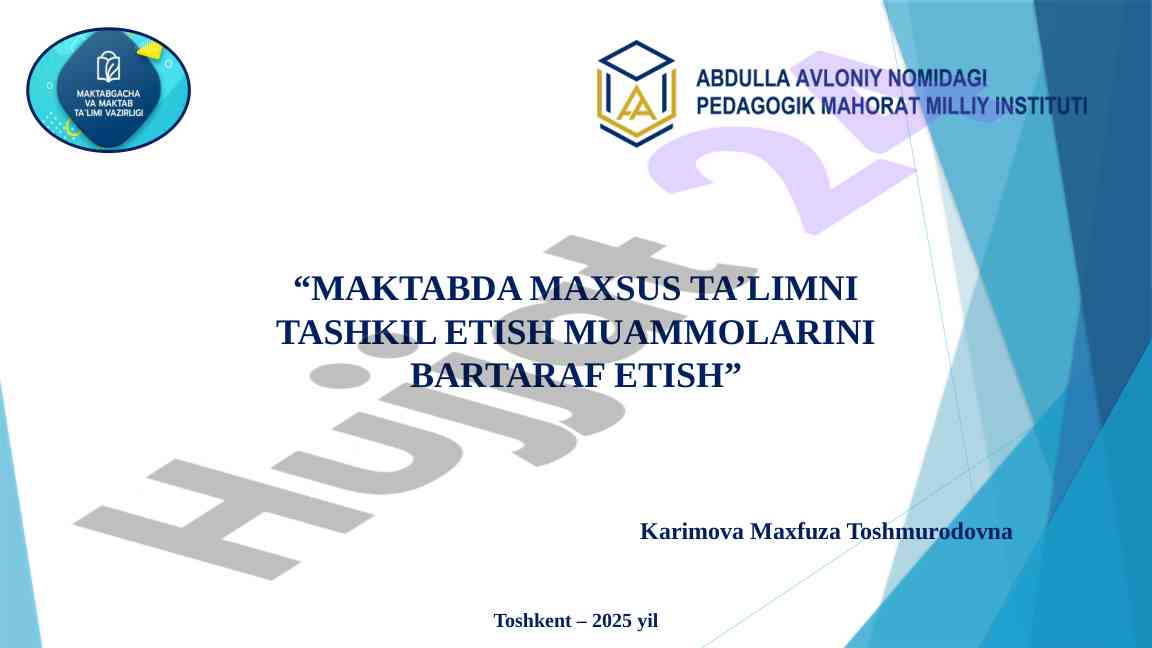 Maktabda maxsus ta’limni tashkil etish muammolari