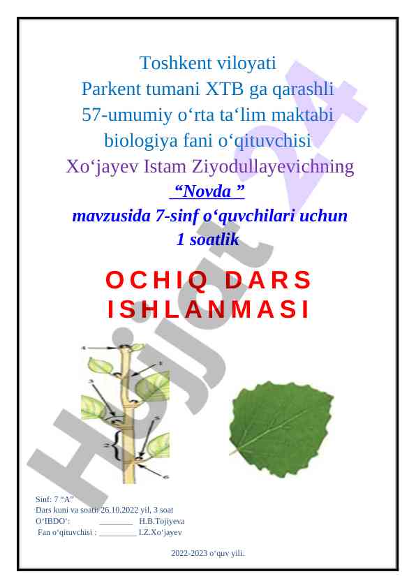 Novda mavzusida 7-sinf o‘quvchilari uchun dars