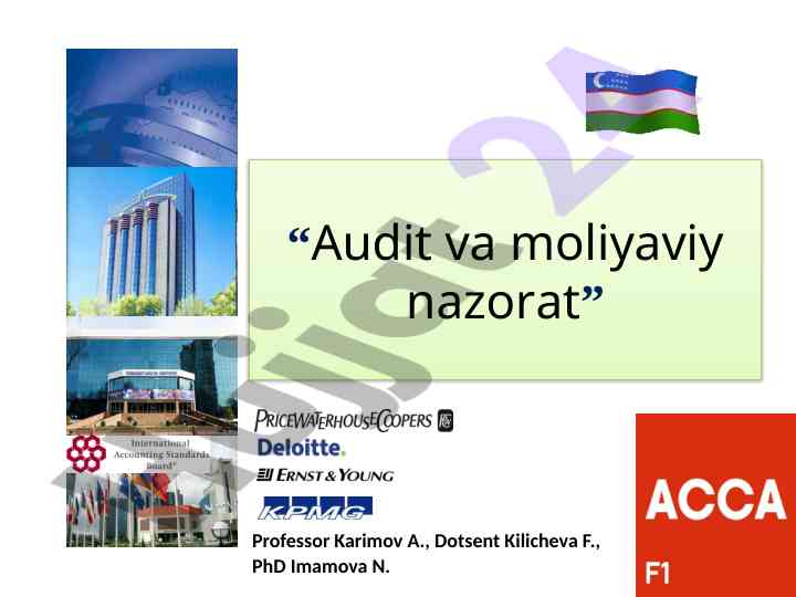 Audit va moliyaviy nazorat mavzulari