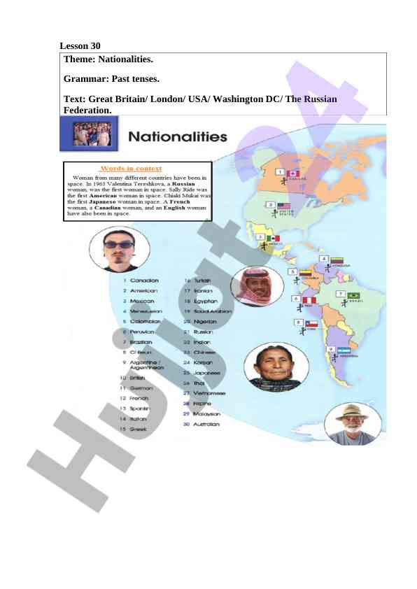Past tenses lesson exercises for effective learning