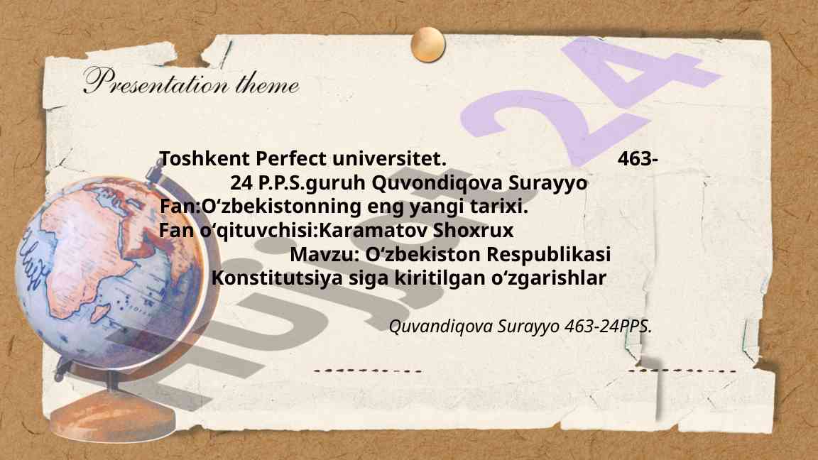 O‘zbekiston respublikasi konstitutsiyasi o'zgarishlari