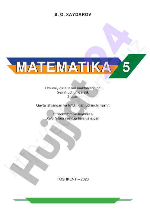 Matematika 5 darslik umumiy o'rta ta'lim uchun