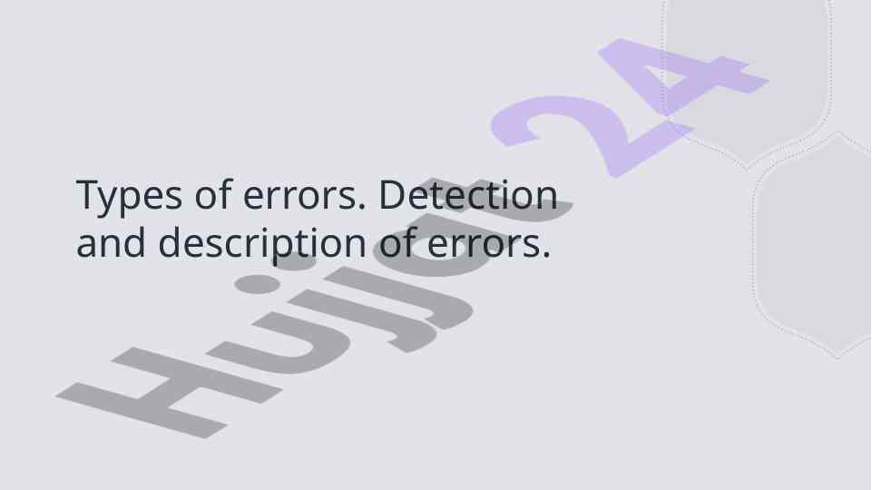 Types of errors in mathematics and programming analysis